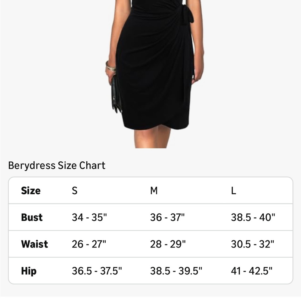 Elegant Black Wrap Midi Dress - Picture 7 of 7
